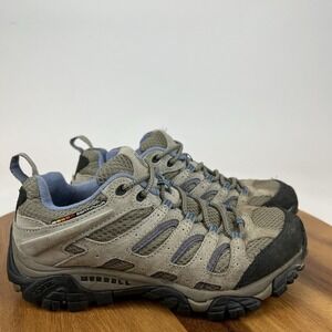 Womens Merrell Moab 3 Taupe Brown Leather Low Hiking Sneakers Shoes Size 7.5 M